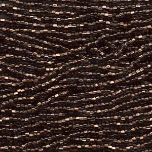 6/0 Czech Seed Beads - Black Diamond Color Lined (Color #49010) - 6 String Hanks, 67 Grams