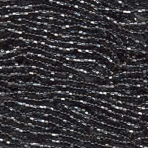 6/0 Czech Seed Beads - Black Diamond Silver Lined (Color #47010) - 6 String Hanks, 65 Grams