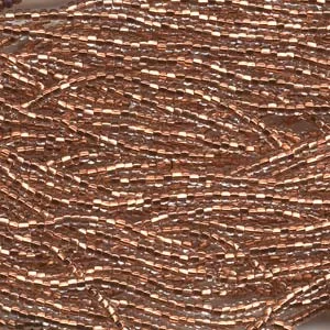 6/0 Czech Seed Beads - Crystal Copper Lined (Color #68105) - 6 String Hanks, 70 Grams