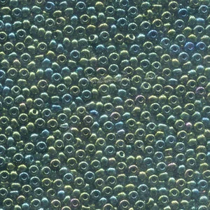 6/0 Czech Seed Beads - Green Iris (Color #59155) - 6 String Hanks, 76 Grams/970 Beads