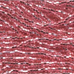 6/0 Czech Seed Beads - Light Pink Silver Lined (Color #78191) - 6 String Hanks, 72 Grams
