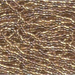 6/0 Preciosa Czech Seed Beads - Crystal Bronze Lined Aurora Borealis (Color #68506) - 6 String Hanks, 66 Grams